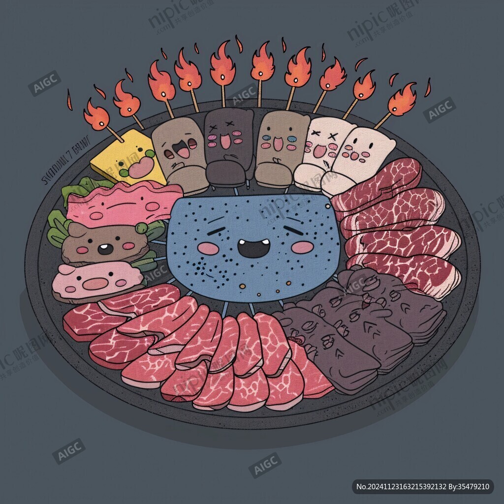 烤肉店卡通形象