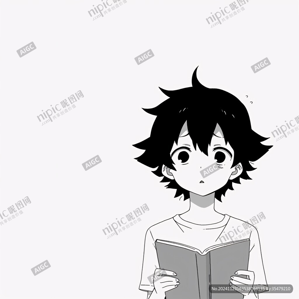 男生頭像黑白稿
