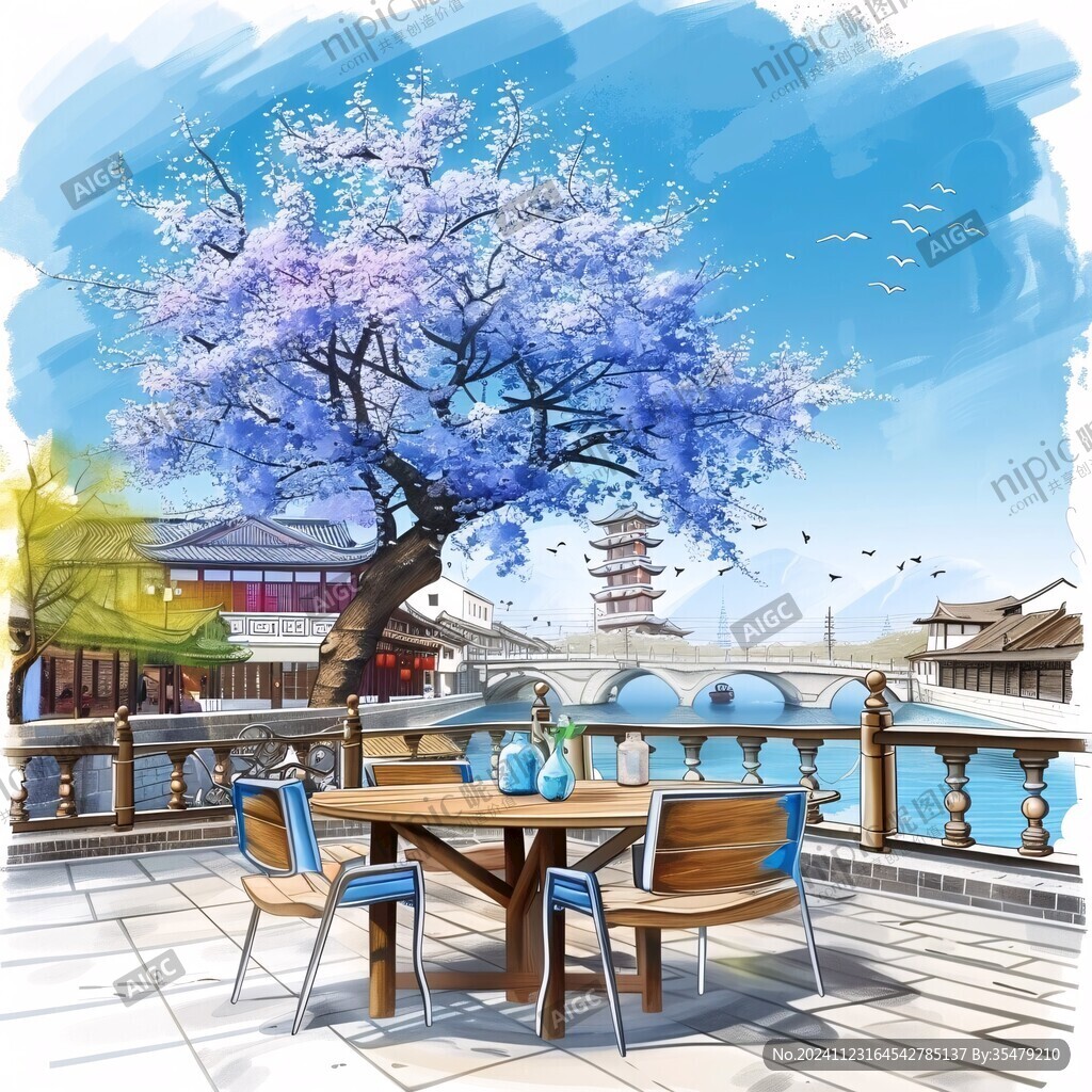 七寶古鎮插畫