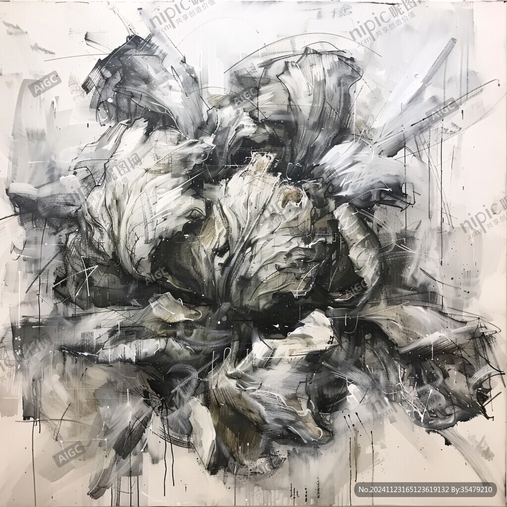 抽象畫月季花