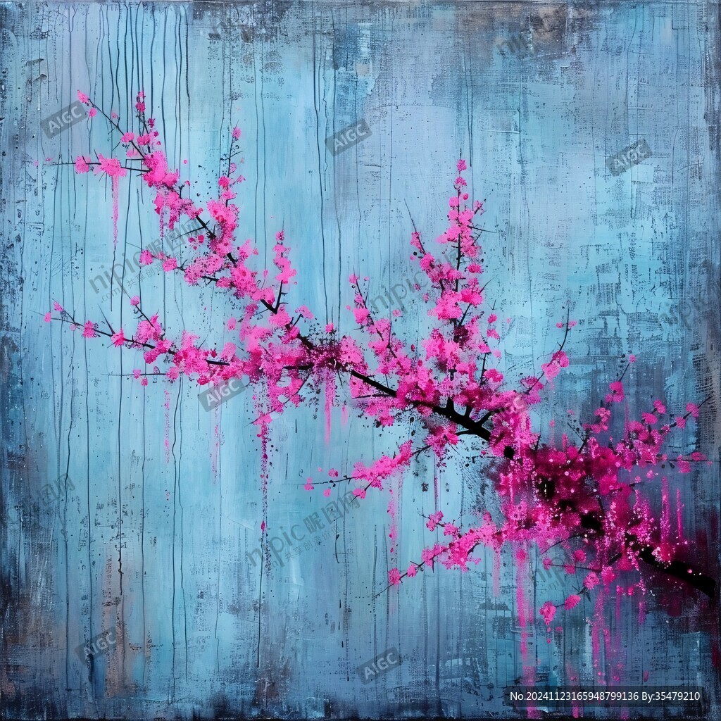 油畫(huà)桃花