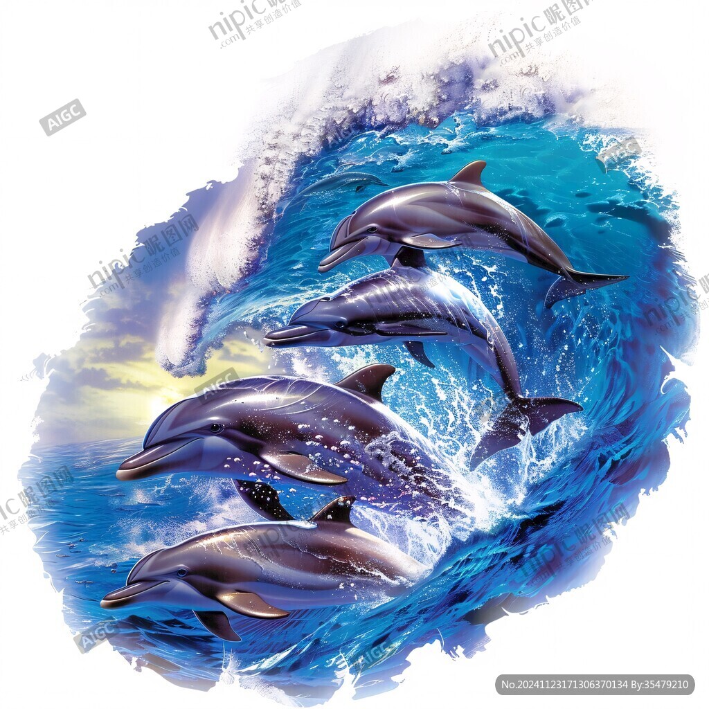 海豚立體畫設計
