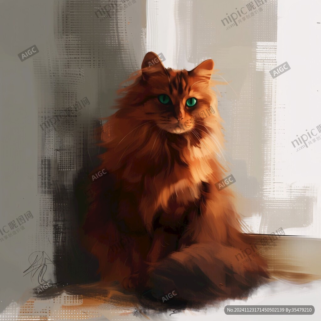 金吉拉貓插畫