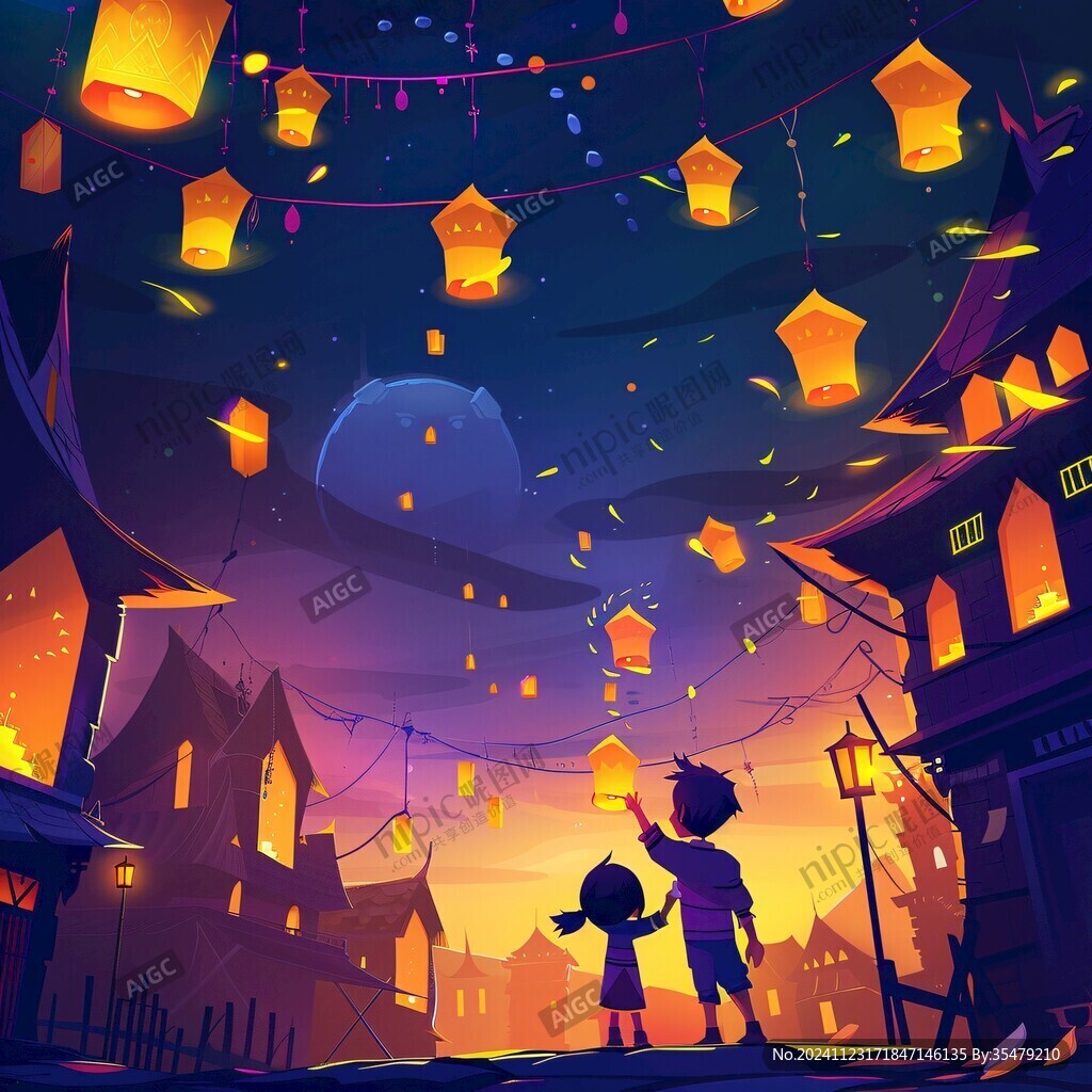 花燈節插畫
