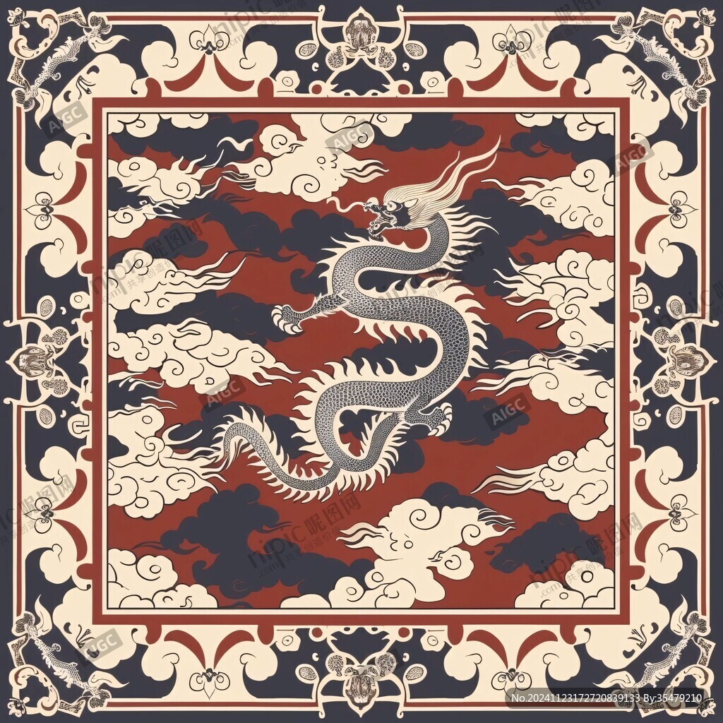 龍年地毯插畫