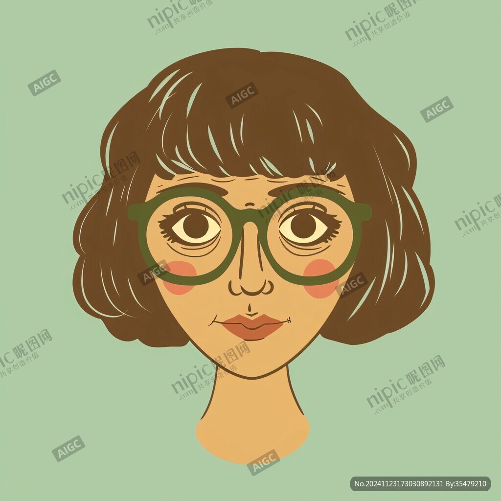 扁平頭像插畫