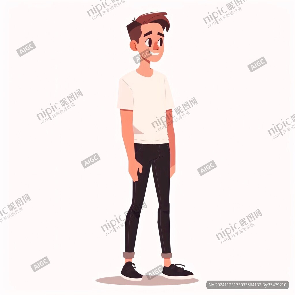 卡通人物年輕男性