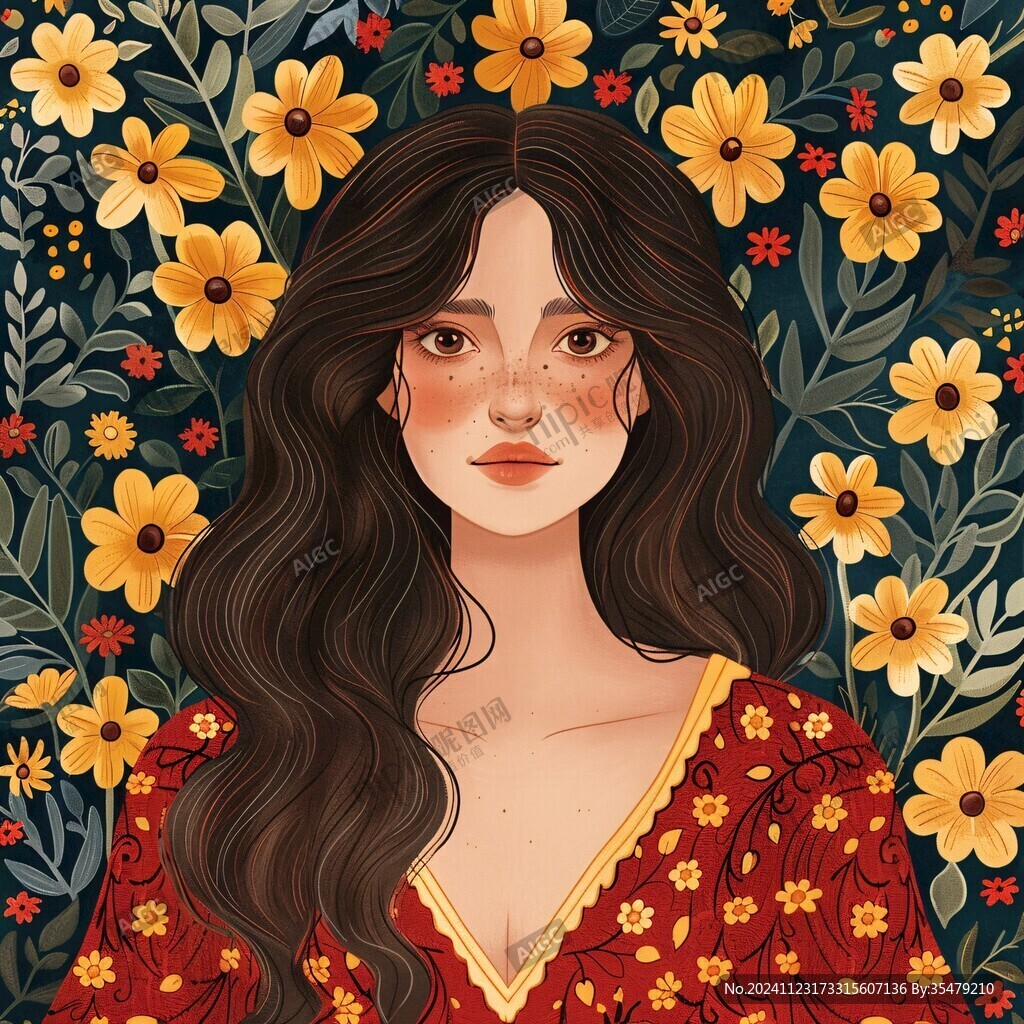 雛菊少女插畫