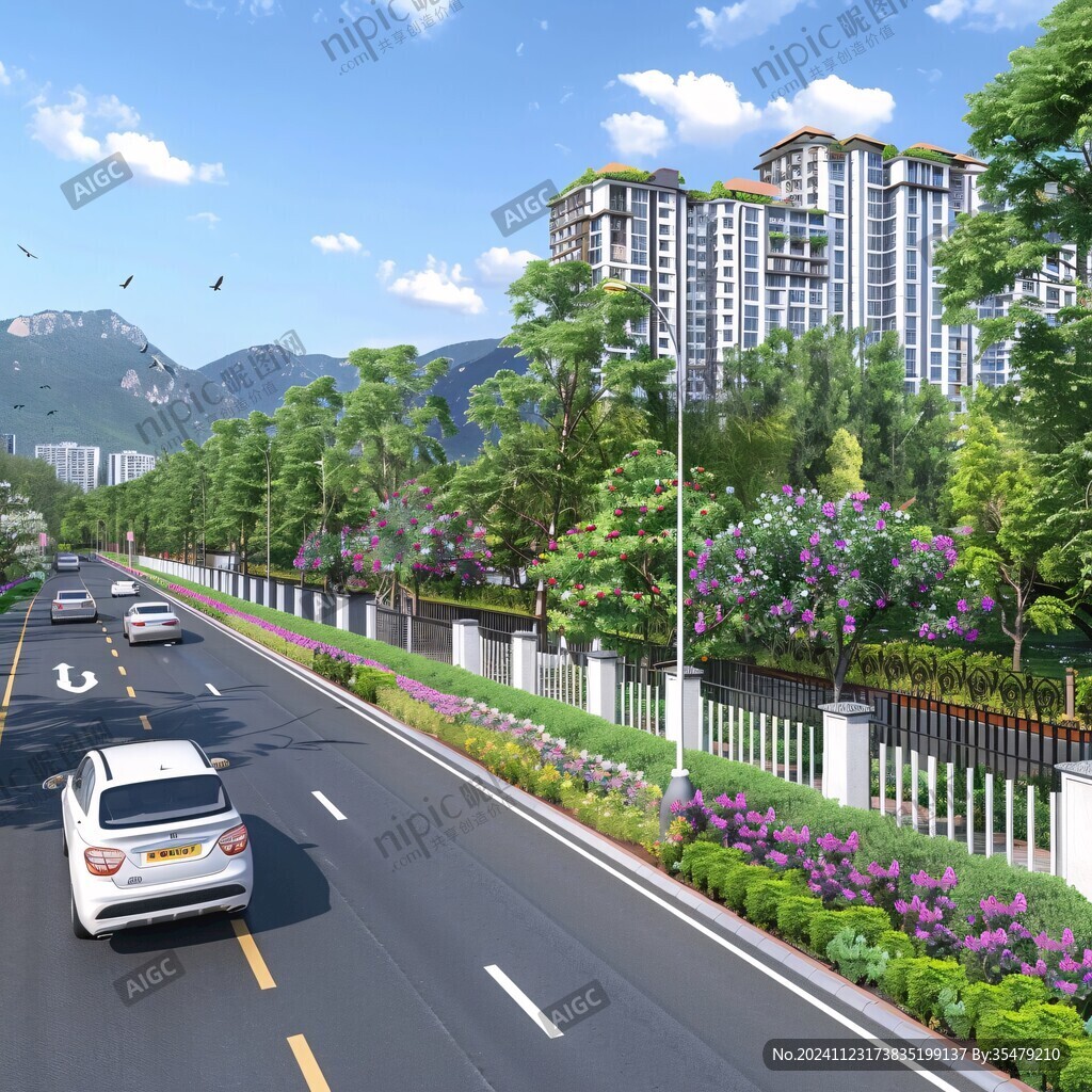 道路綠化效果圖