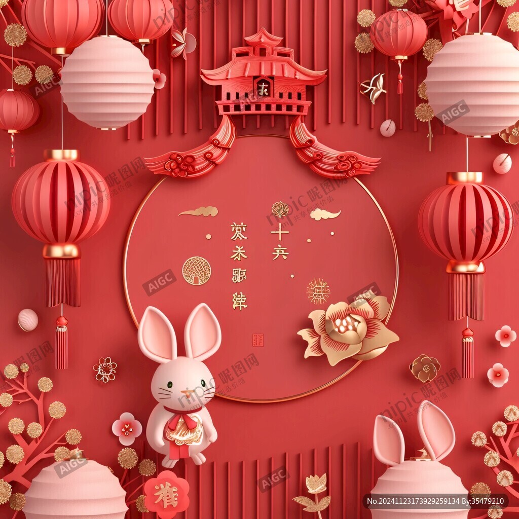 兔年剪紙風(fēng)