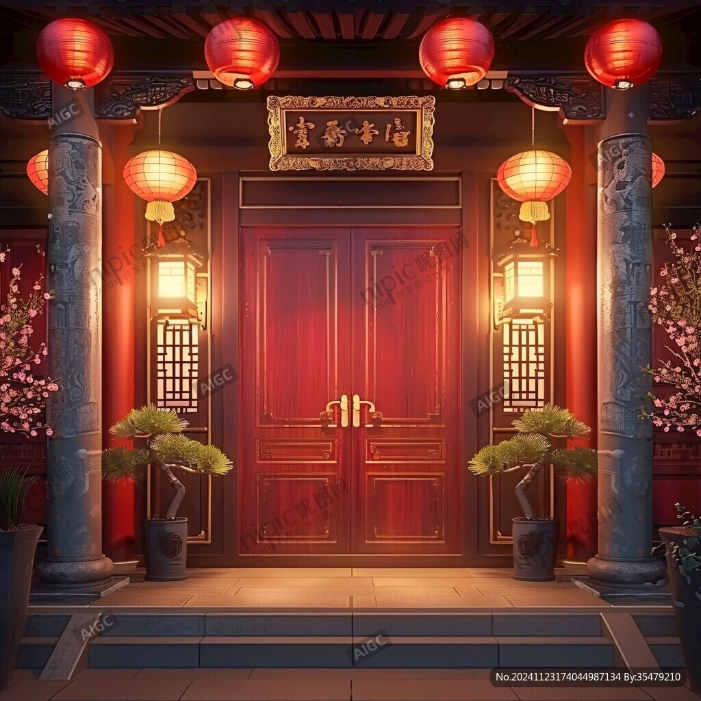 中式門場景