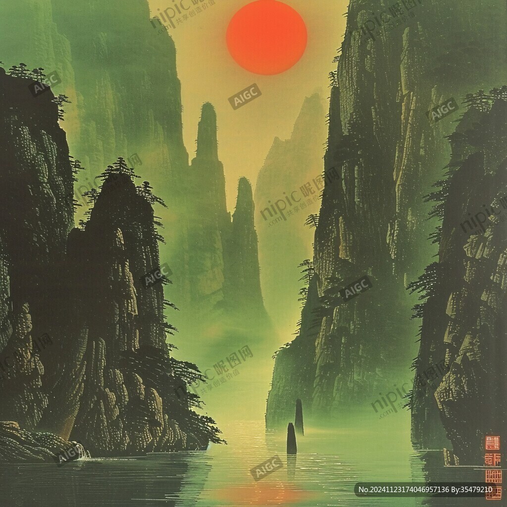山水旭日東升