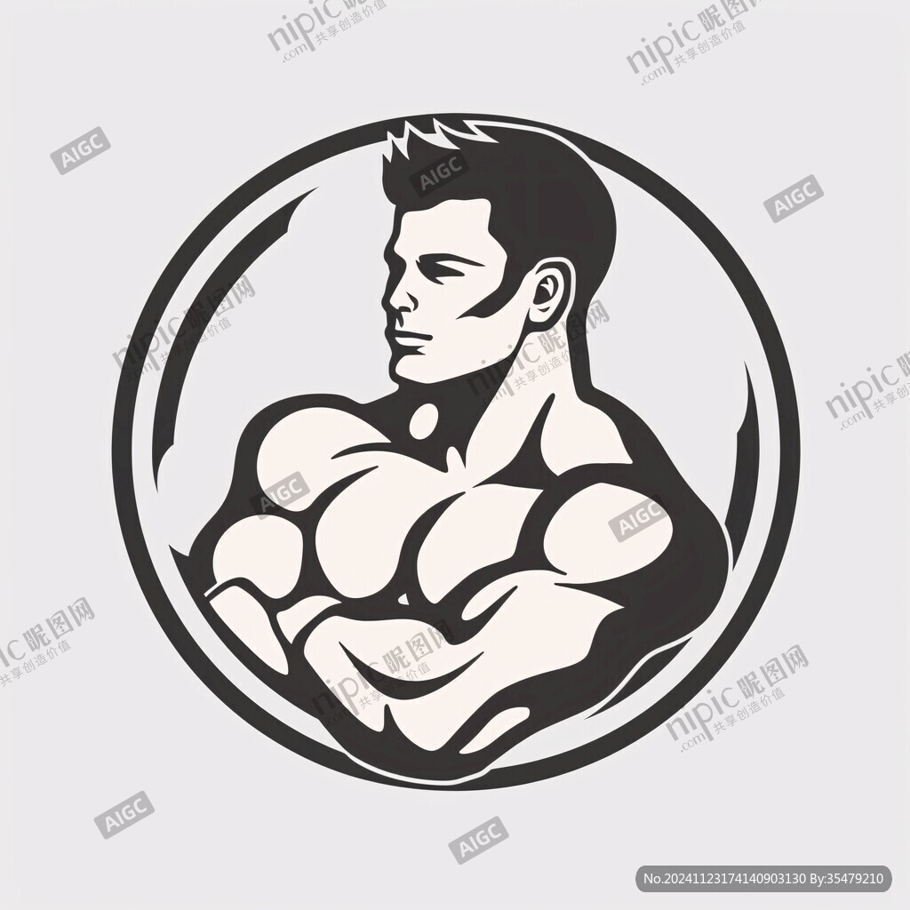 肌肉男標志設計