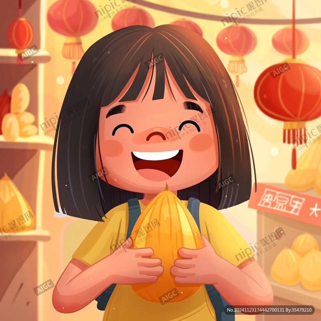 農(nóng)家小女孩板栗插畫