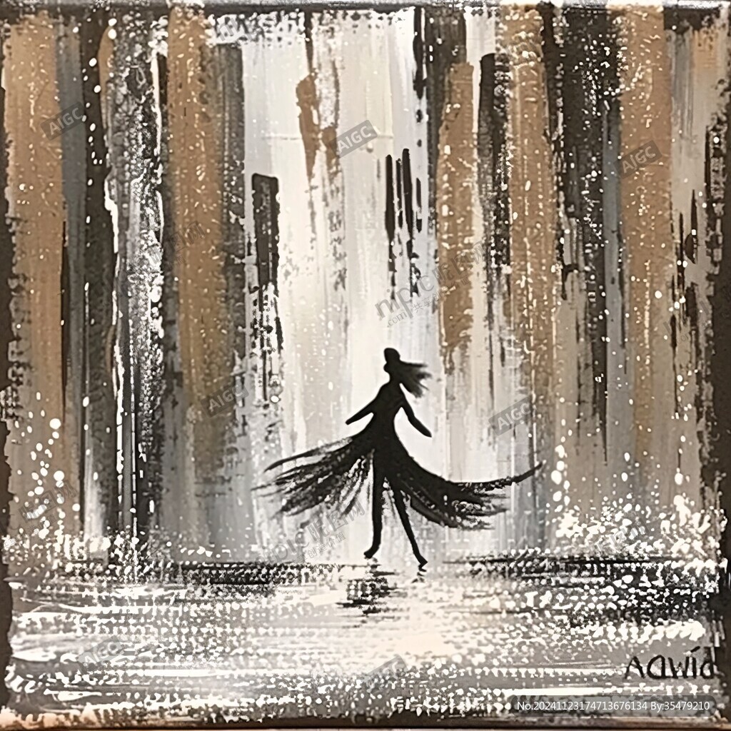 現代舞肌理插畫