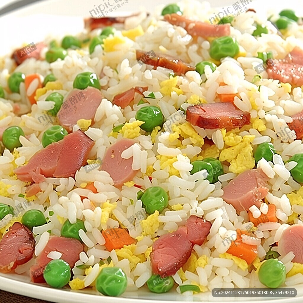 火腿炒飯五彩炒飯