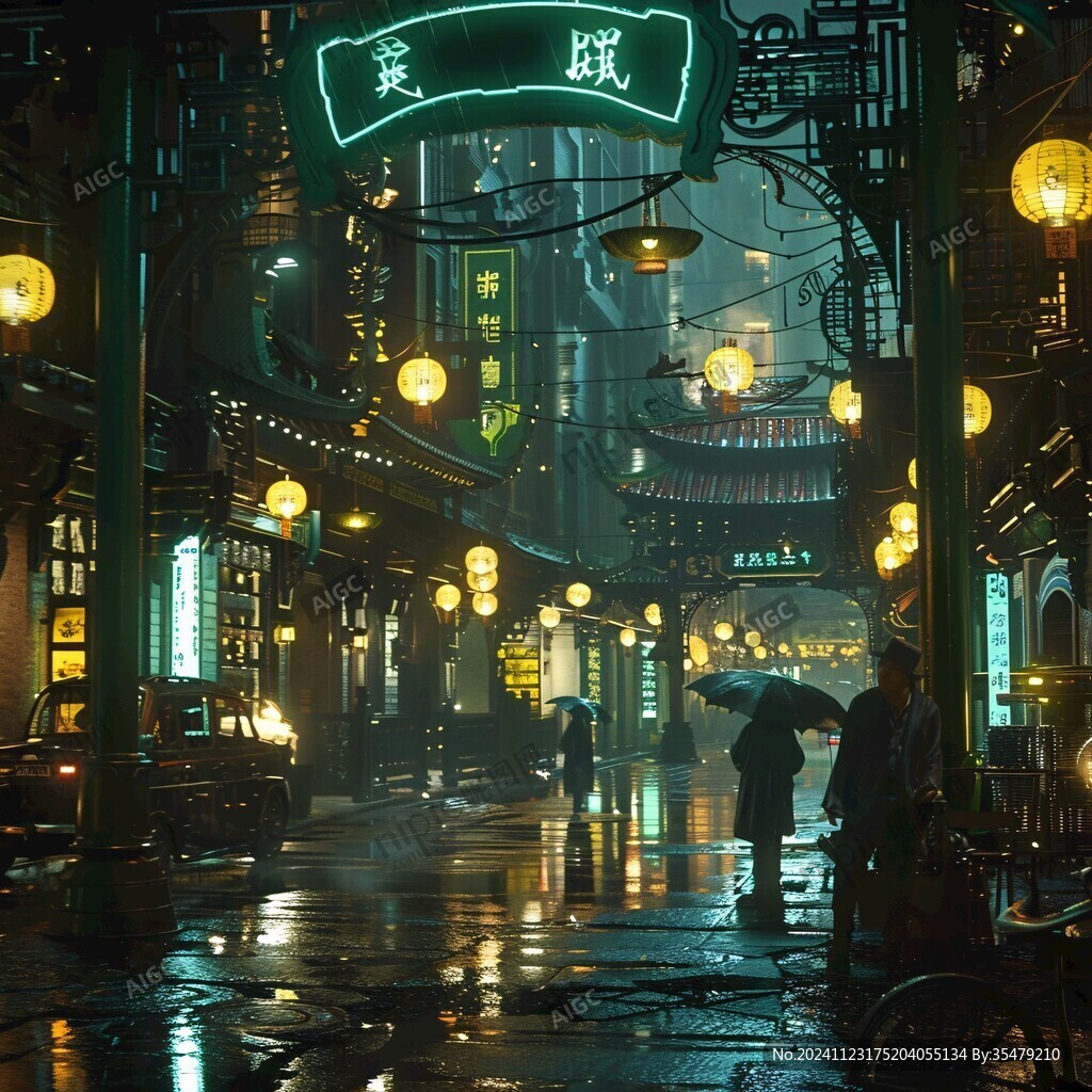 雨巷插畫