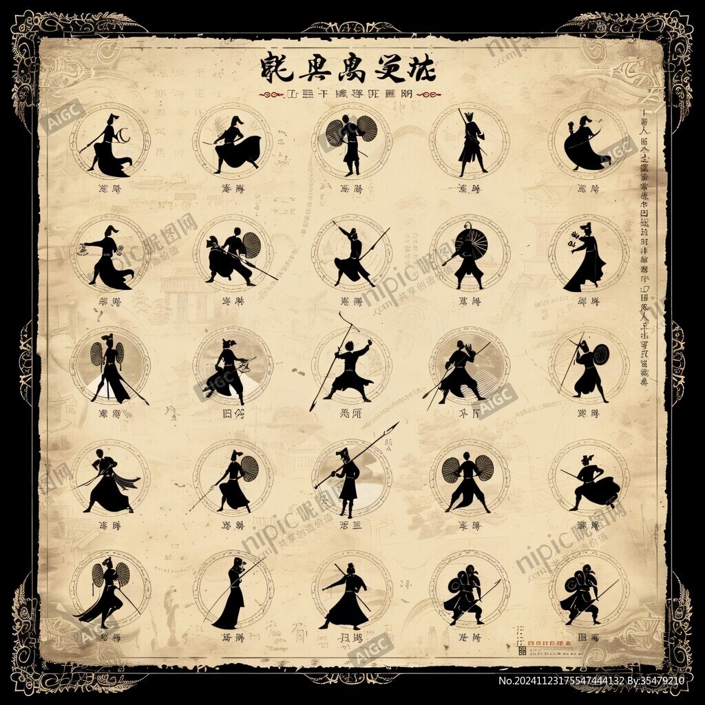 武俠人物剪影