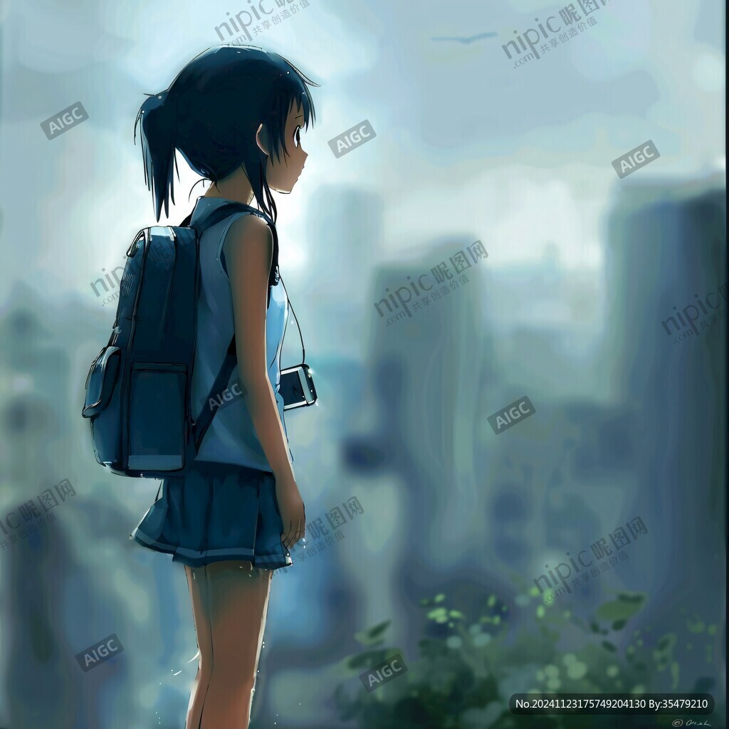 回頭相望的少女