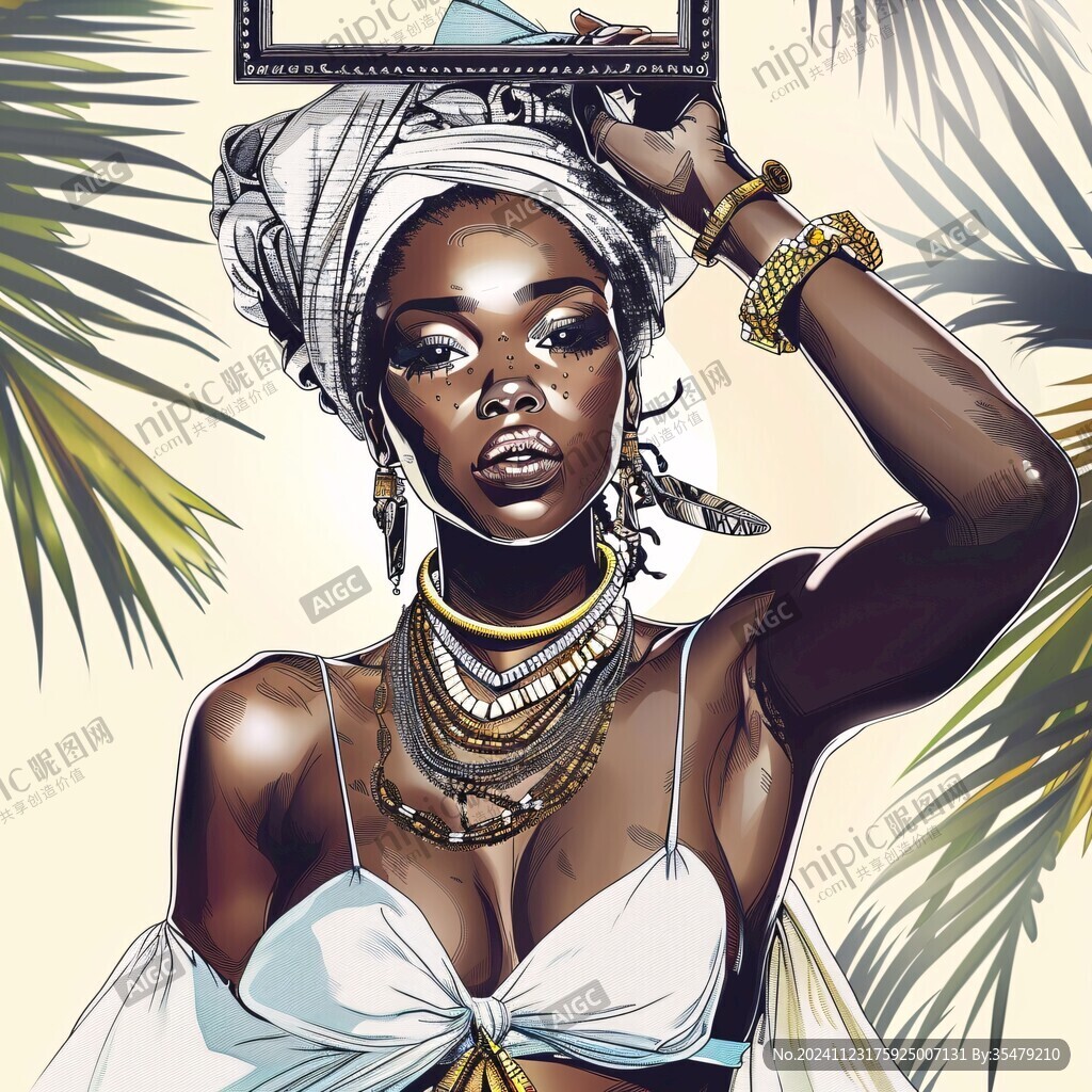 潮流插畫美女人物插畫