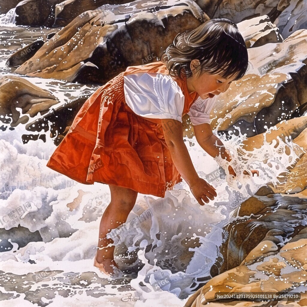 小朋友油畫