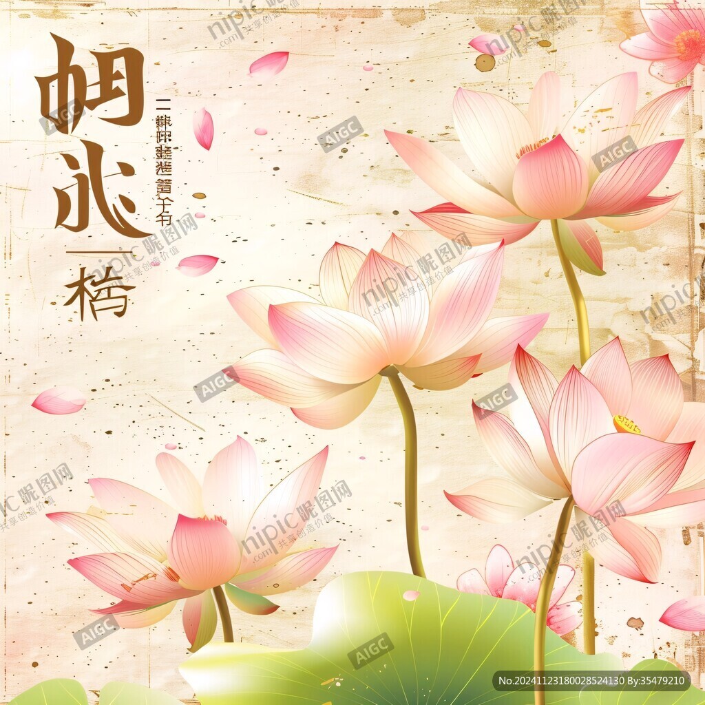 荷花噴繪背景