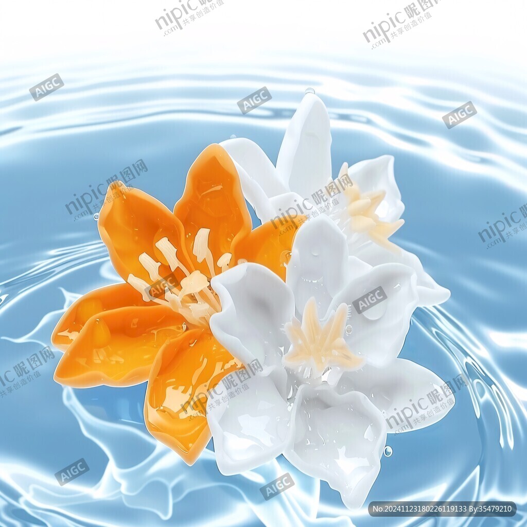 水里的白花