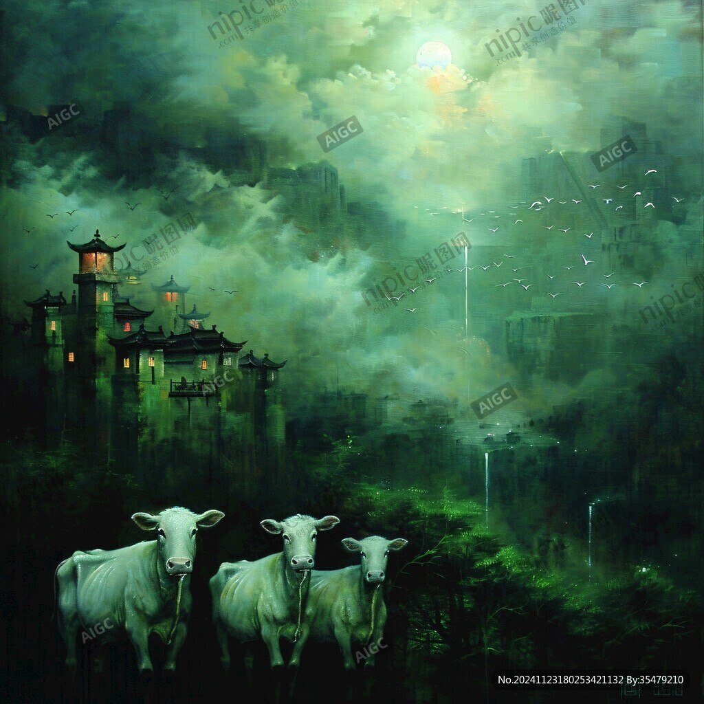 意境風(fēng)景畫插畫中堂畫