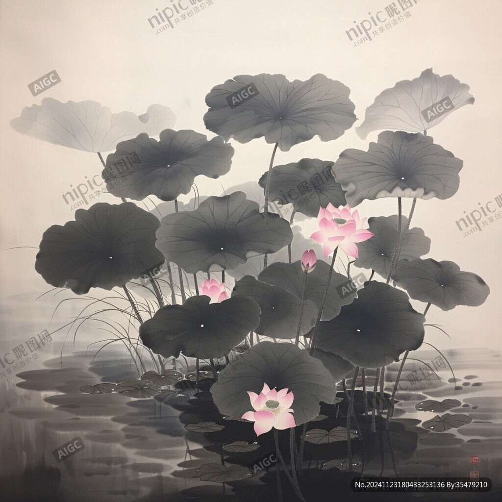 墻繪荷花