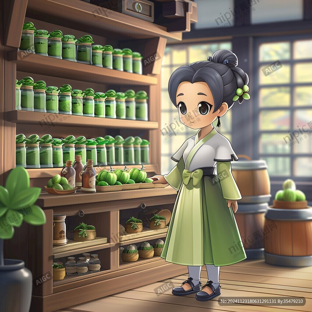 q版采茶的女孩