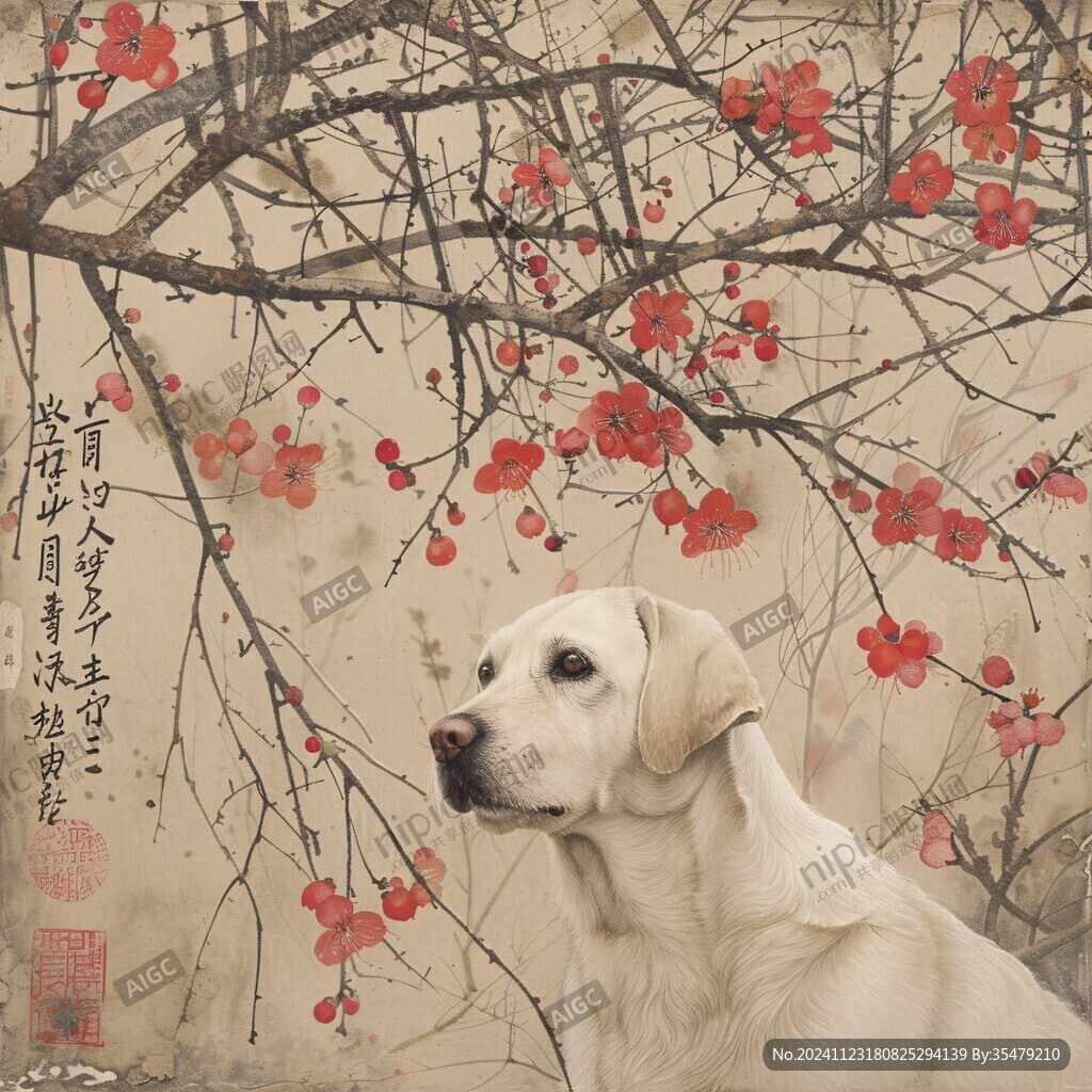 百狗鬧春圖