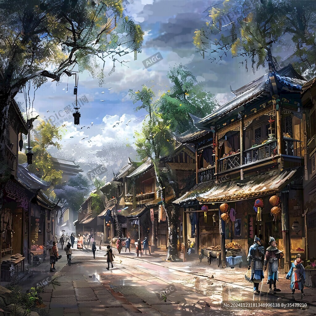 古代繁華街景