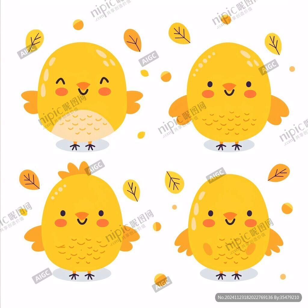 黃色的小雞插畫