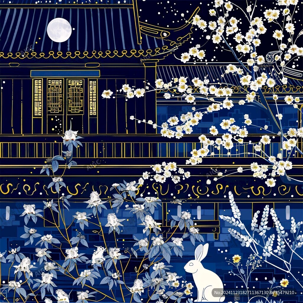 花鳥閣樓故宮背景墻