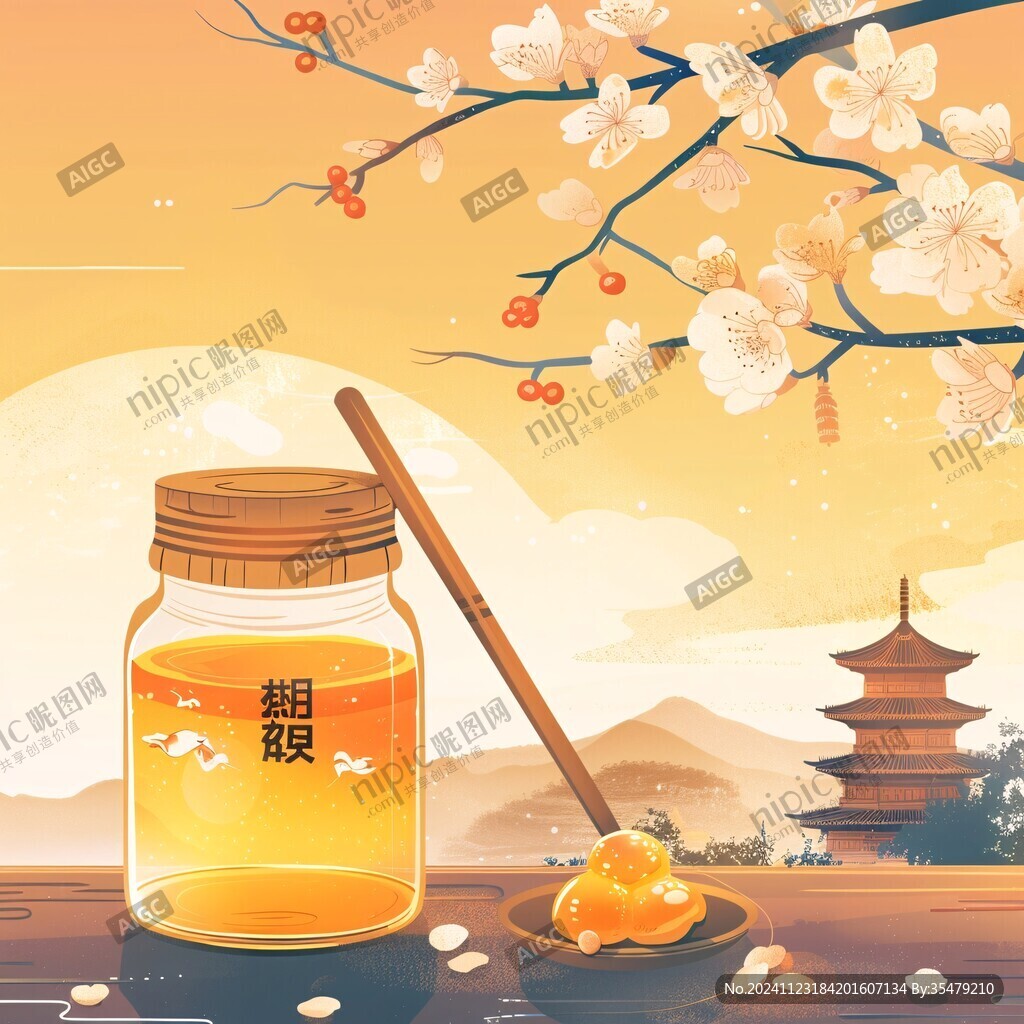 桂花蜜插畫