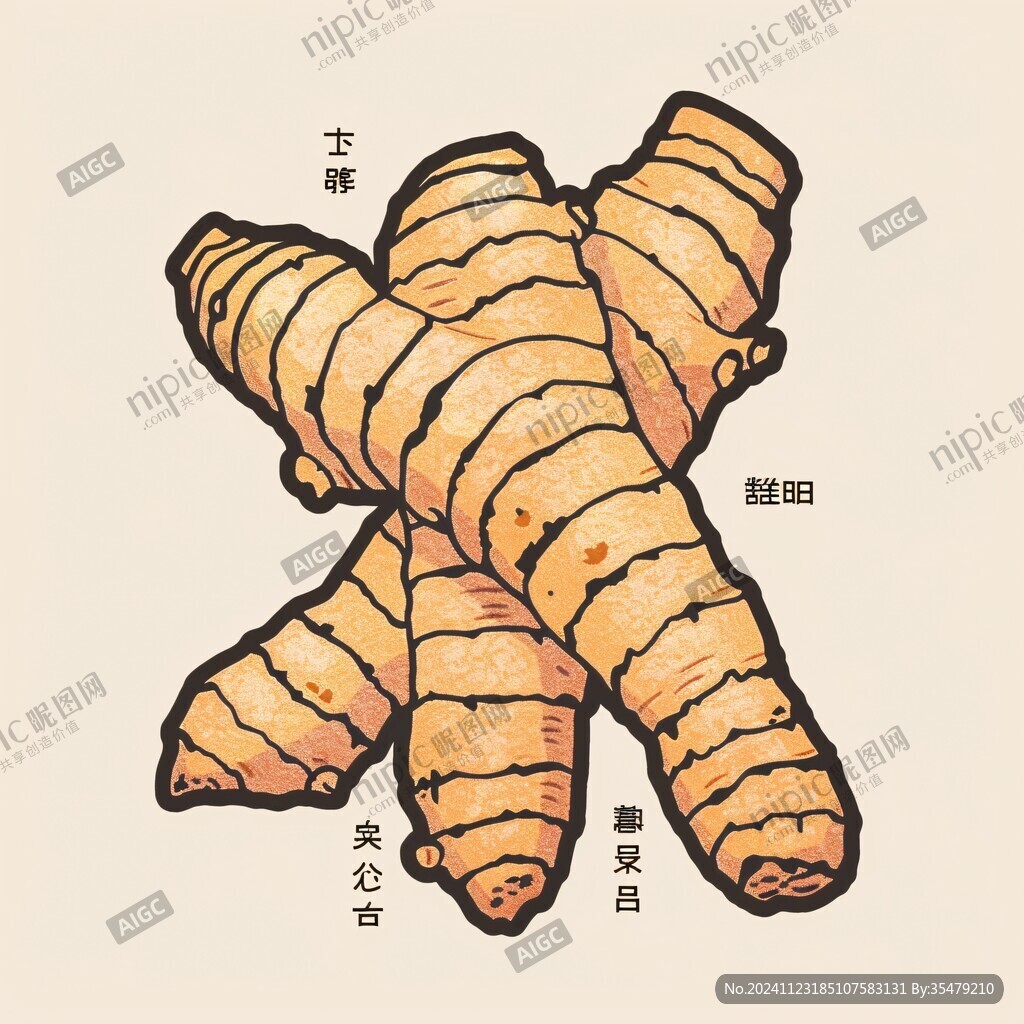 手繪生姜插畫