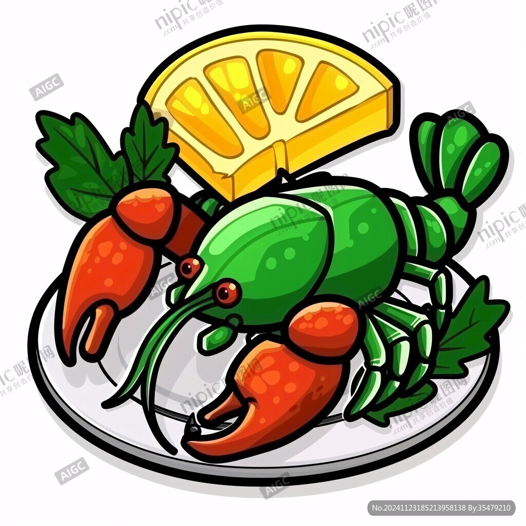 卡通食物蝦