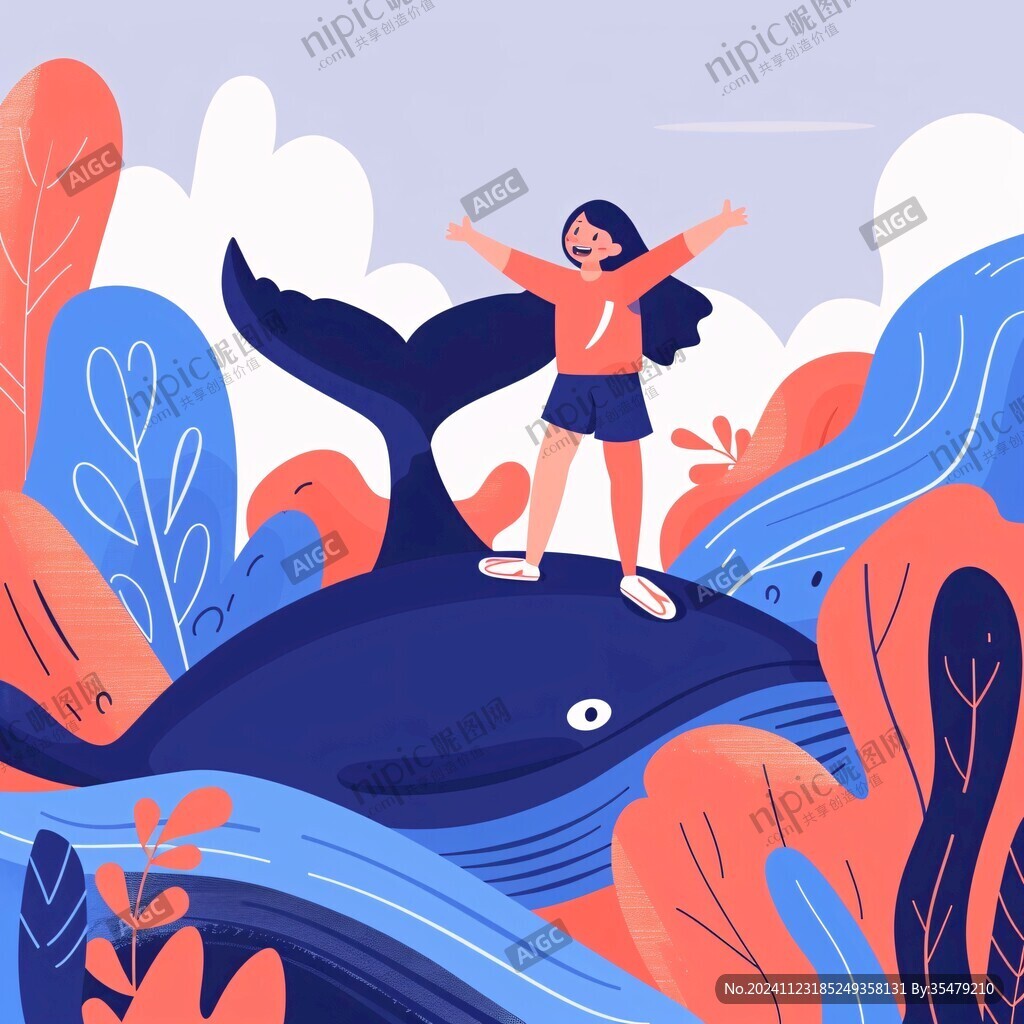 擁抱大自然插畫