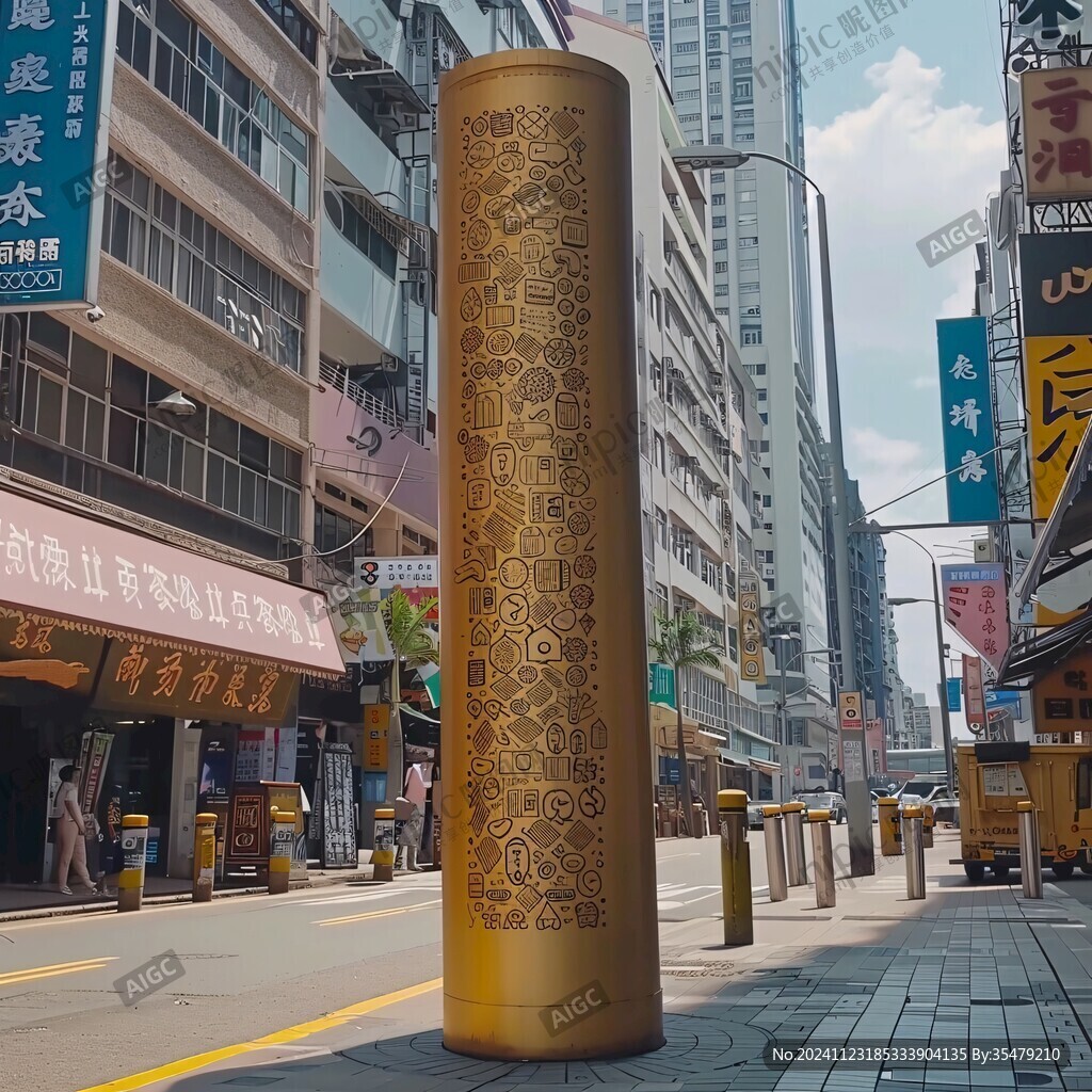 銅柱雕塑