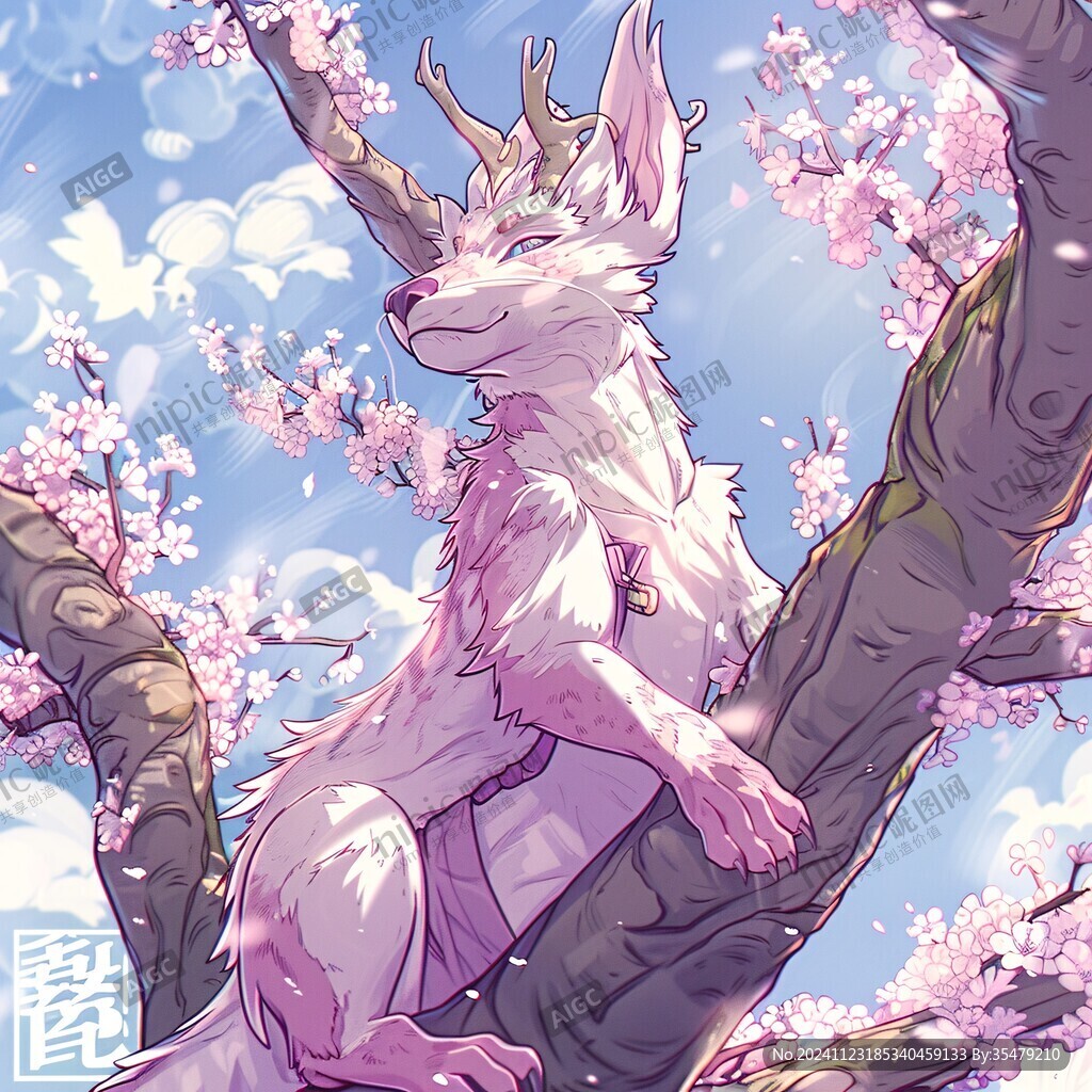擬人鹿插畫