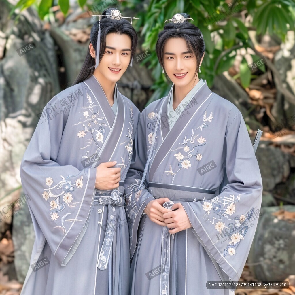 藍(lán)色古裝衣服
