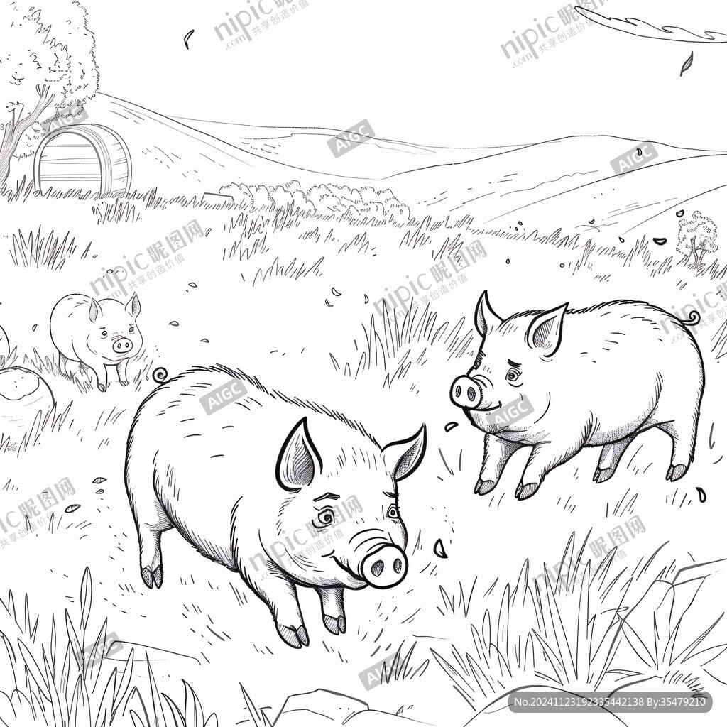 農家散養插畫