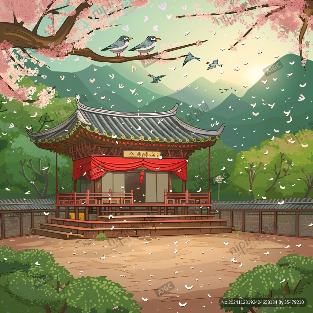 涼亭插畫