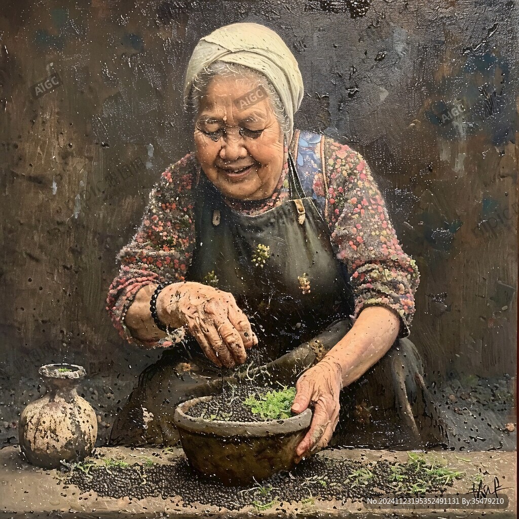 古代農(nóng)婦洗菜