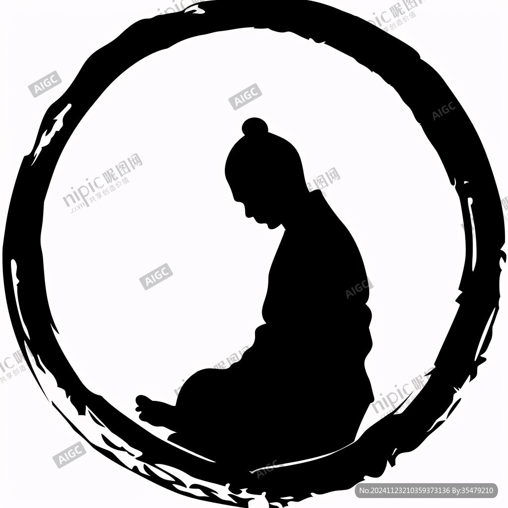 打坐新中式水墨
