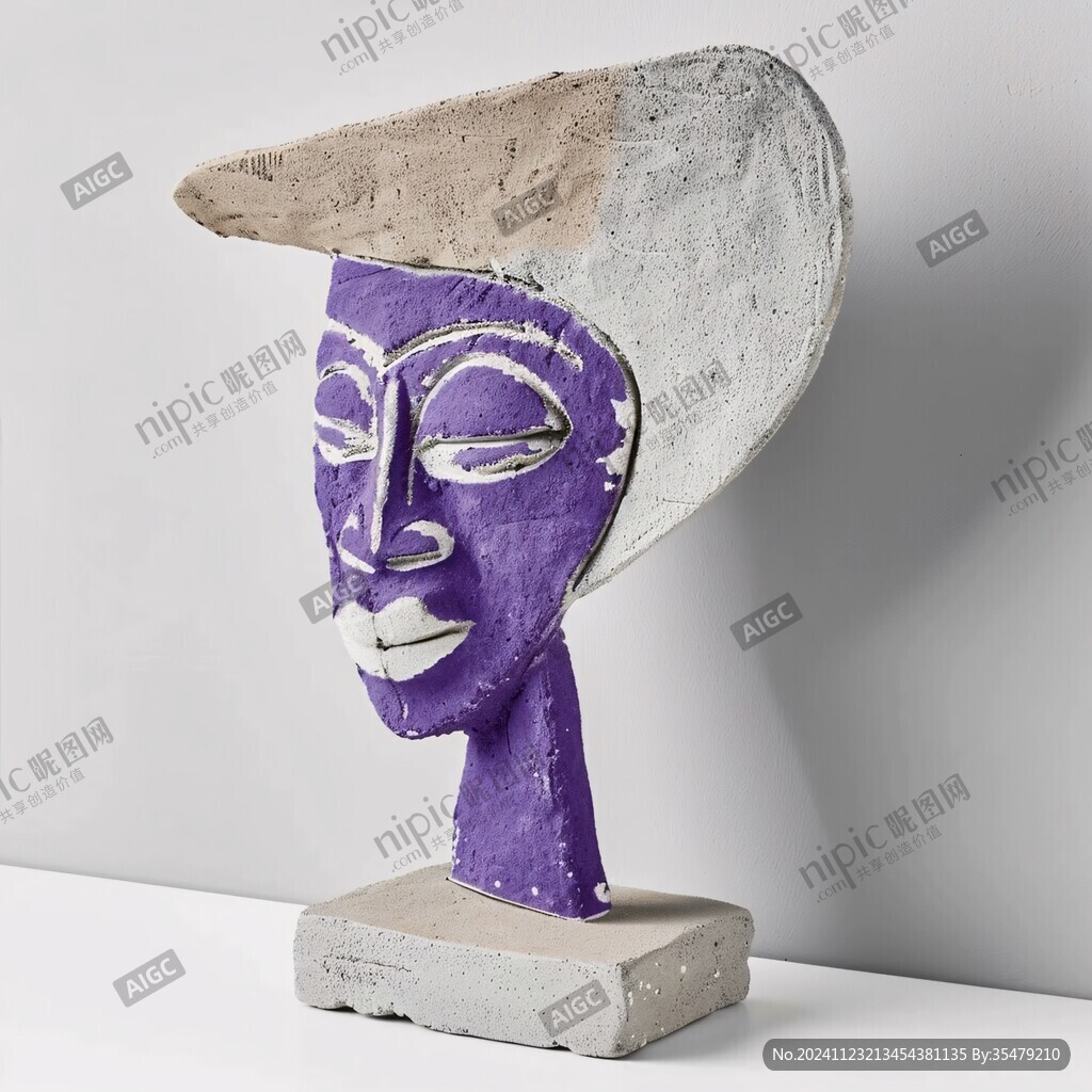 禮帽面具雕塑