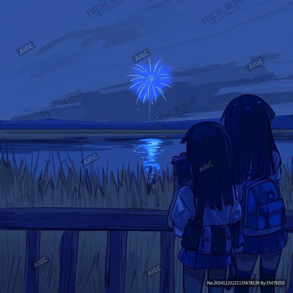 兩少女背影