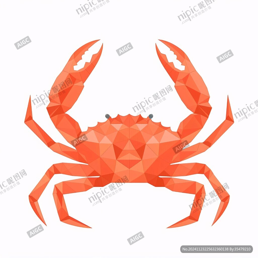 紅色螃蟹裝飾插畫