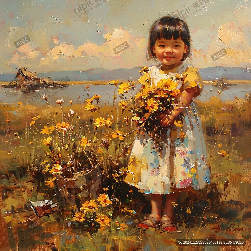 小朋友油畫