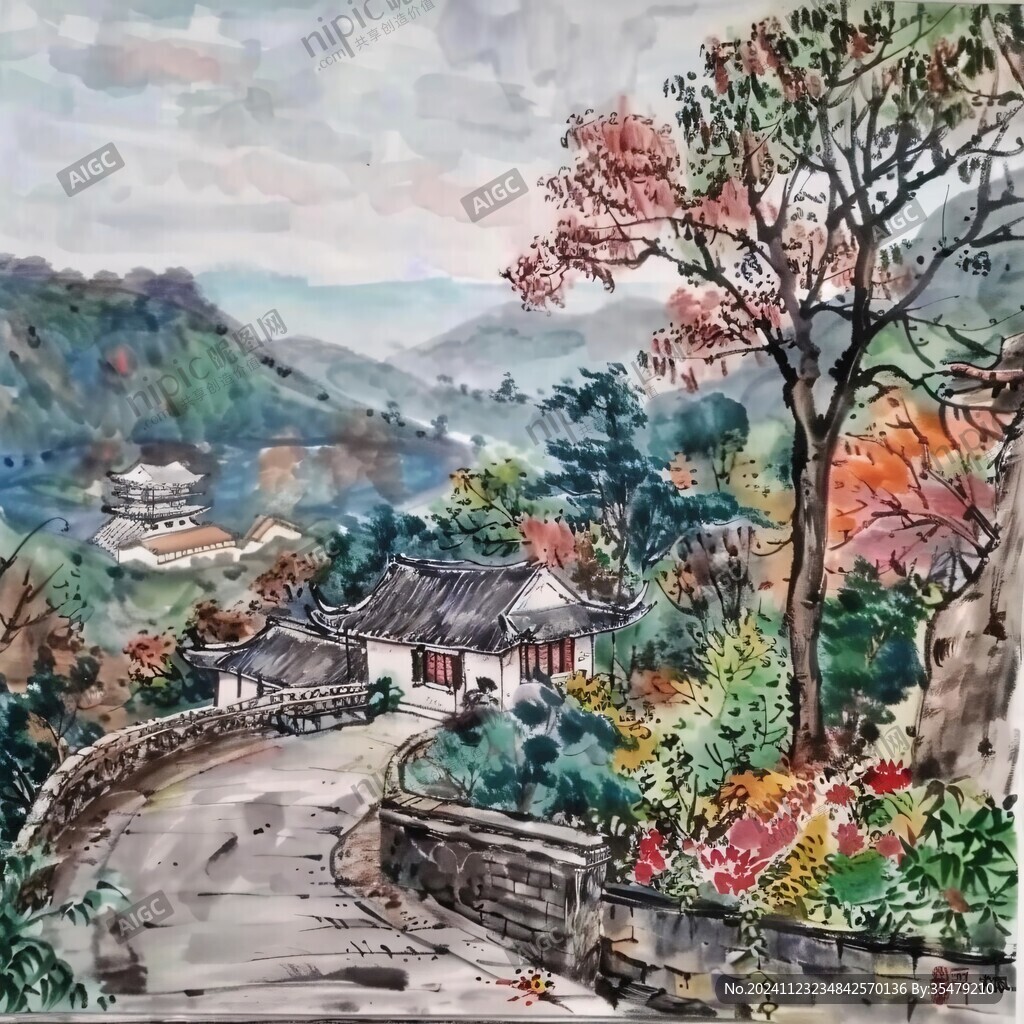山村秋色圖